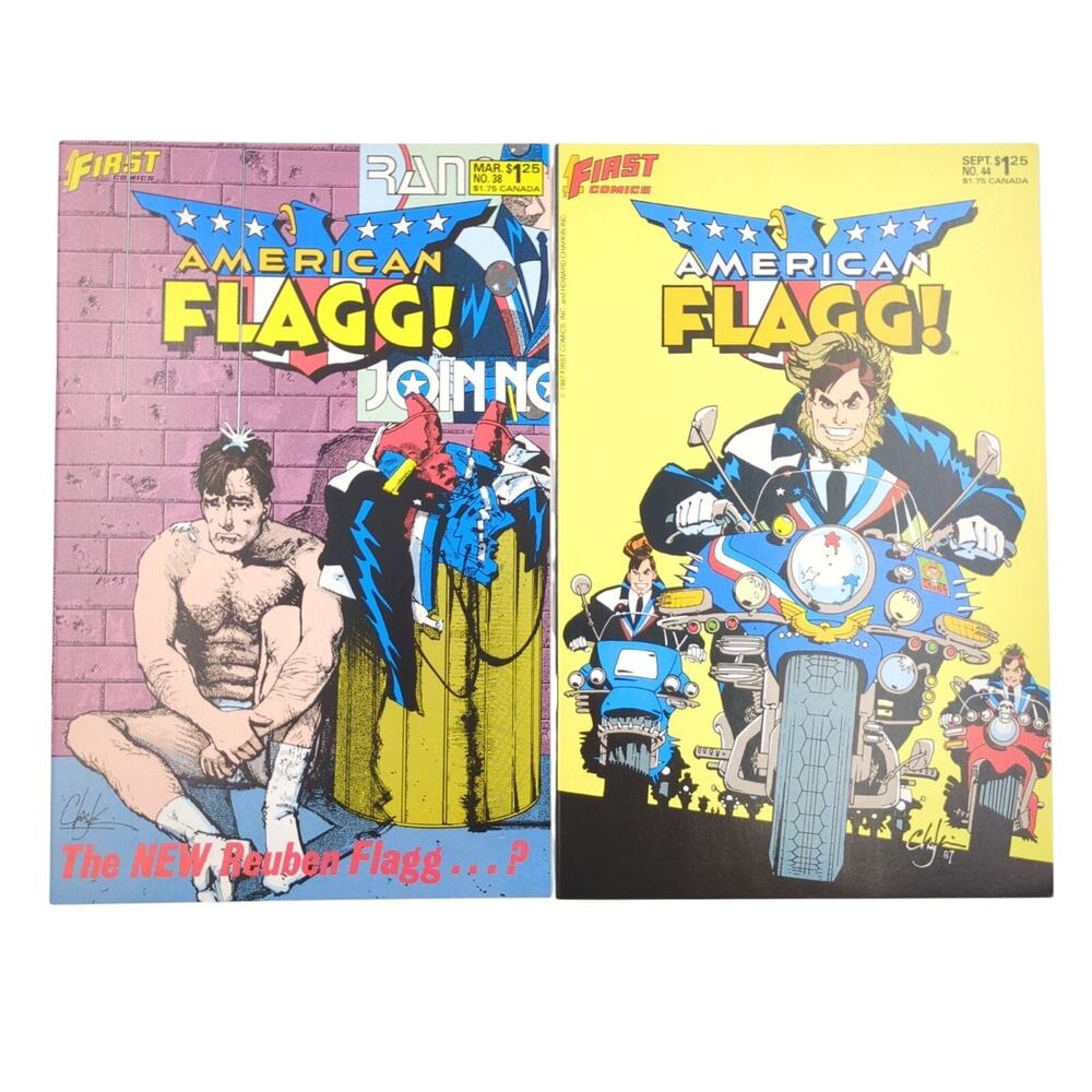 American Flagg! Comic Lot of 2 Issues 38 44 First Comics 1987 Chaykin
